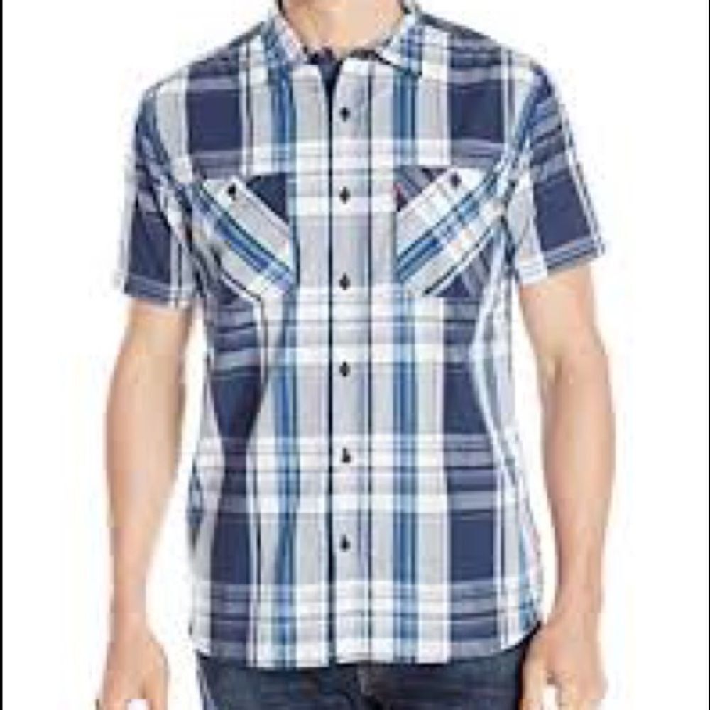 Levis Giller Short Poplin Woven Sleeve Button-Down